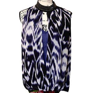 Nicole Miller Sleeveless  Large Blue 357